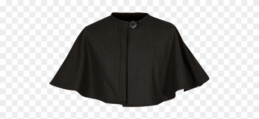 Bron Canvas Short Cape - Short Black Cloak With Hood Clipart
