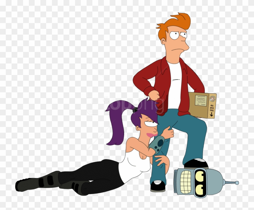 Download Futurama Bender Fry Leela Clipart Png Photo - Futurama Fry And Leela Poster Transparent Png