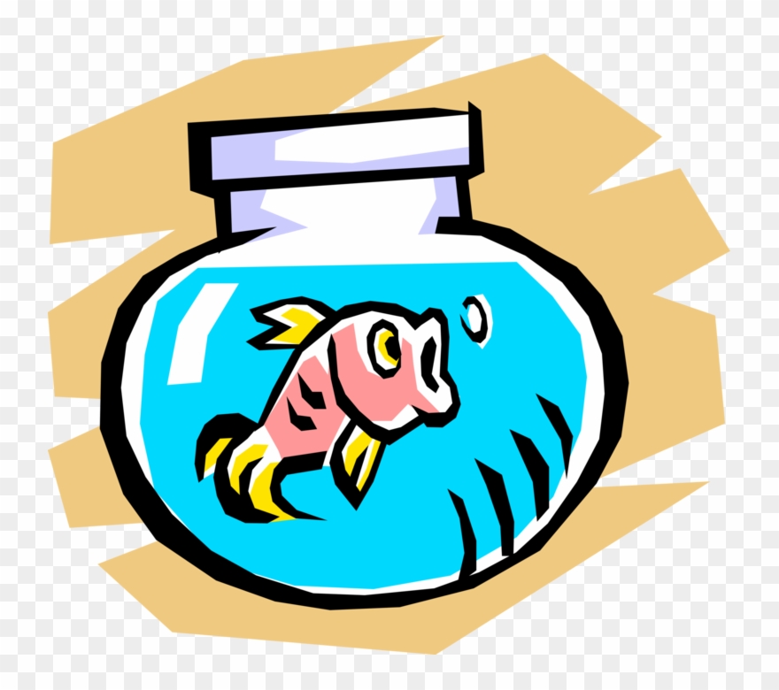 Vector Illustration Of Aquarium Fish Bowl With Tropical Clipart