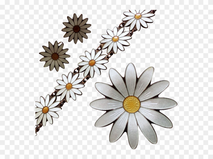 Vintage Aksel Holmsen Daisy Margarita Parure Set Bracelet Clipart