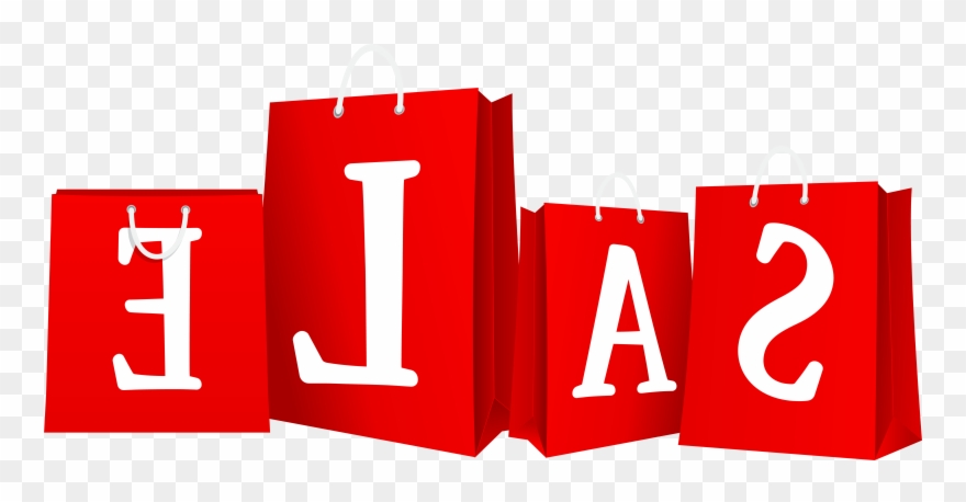 Clipart Of Sale And Full Bag - Paper Bag - Png Download