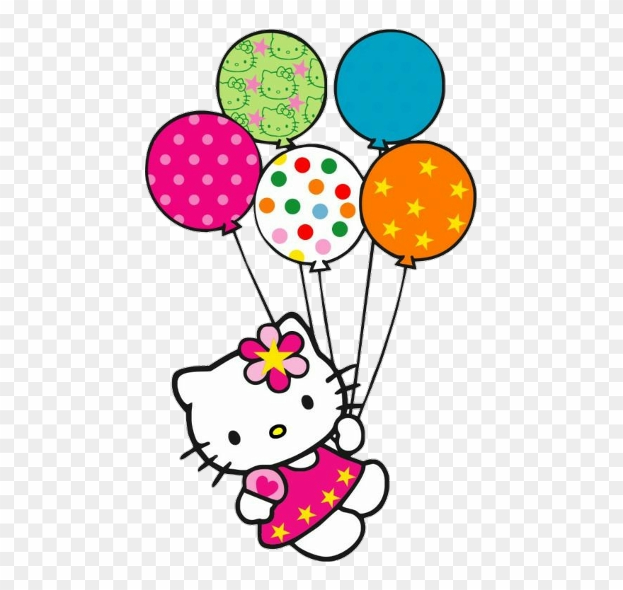 Hello Kitty Holding Balloons Clipart