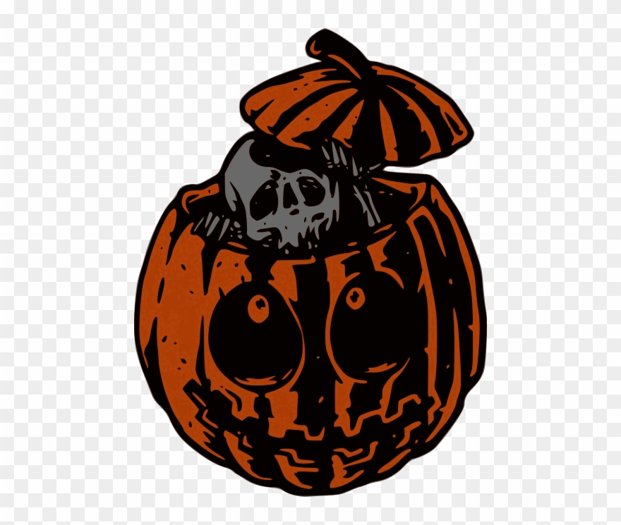 Holidays, Personal Use, Pumpkin And Skeleton, - T-shirt Clipart