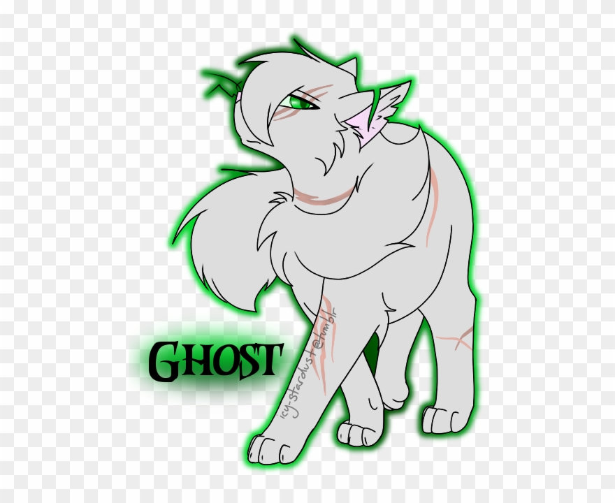 Ghost A Scar Covered, Long Furred Silver Tom With Piercing - Cartoon Clipart