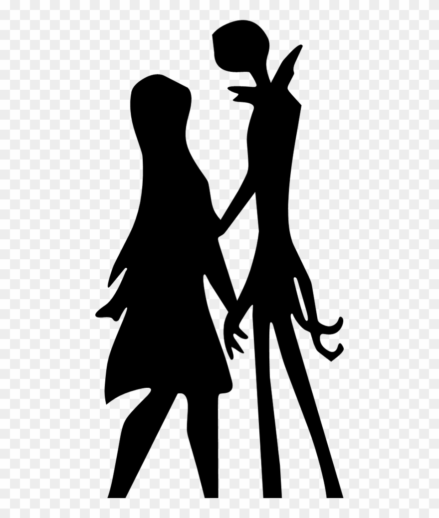 Jack And Sally Black And White Clipart