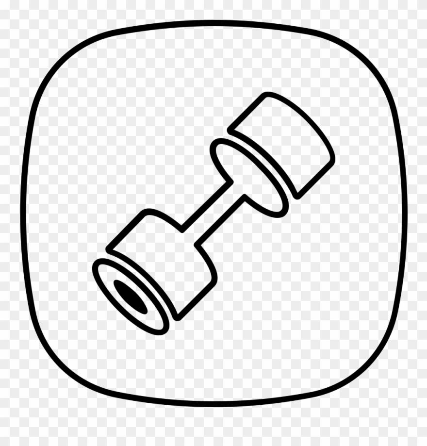 Dumbbell Coloring Page - Line Art Clipart