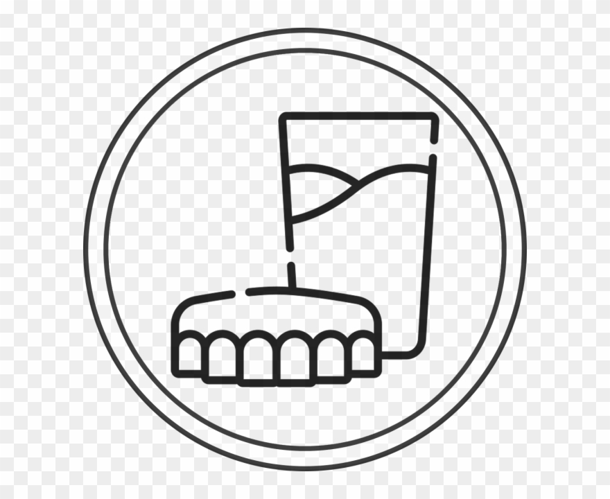 Cracked Teeth From Breaking Further - Line Art Clipart