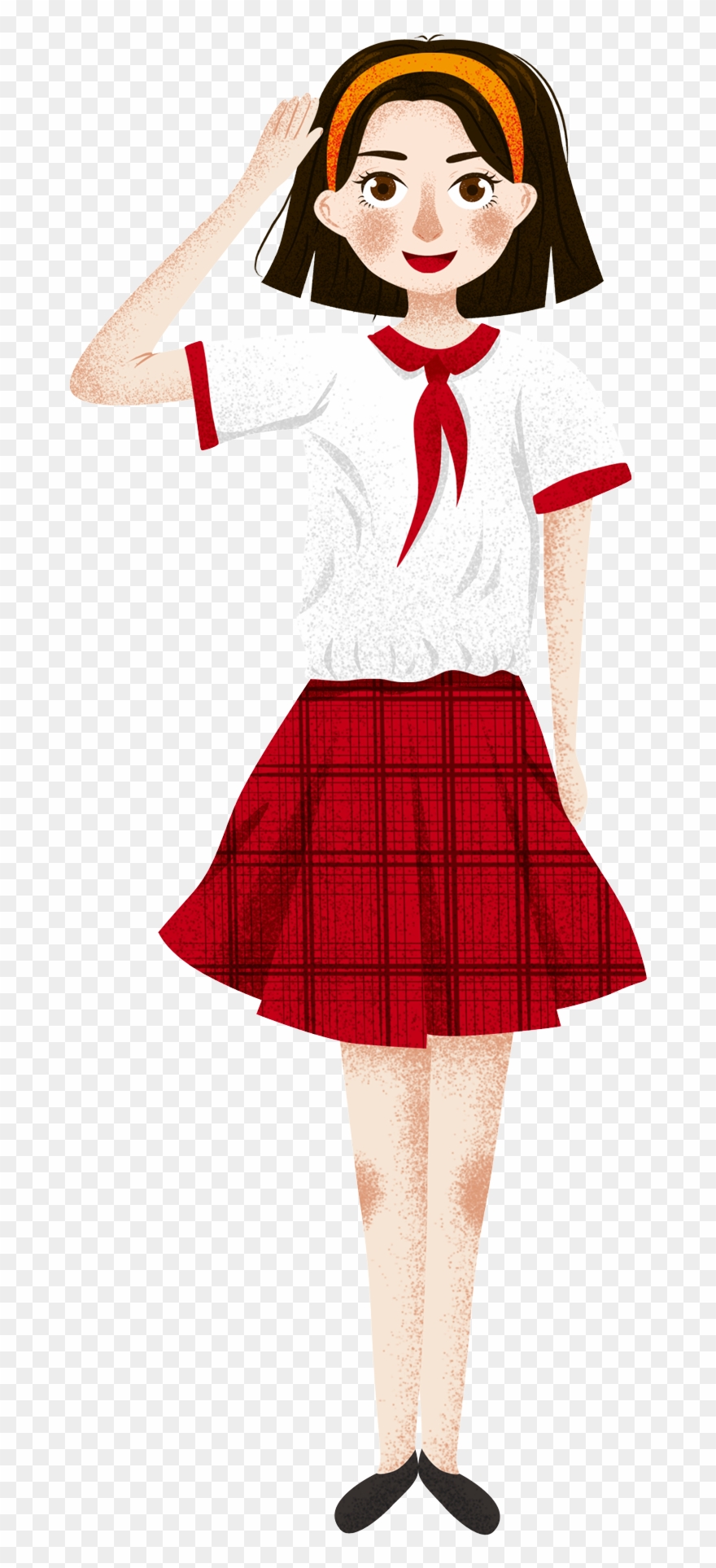 Cartoon Fresh Girl Character Illustration Png And Psd - Caricatura De Un Estudiante De Secundaria Clipart
