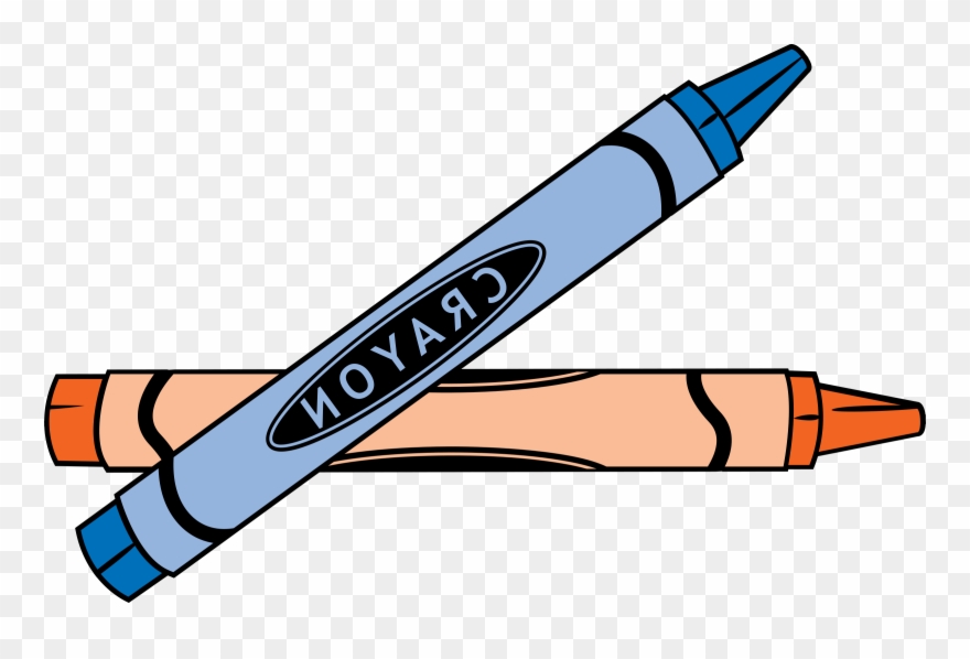 Clipart Of Implement, Crayon Two And 2 Pen - Png Download