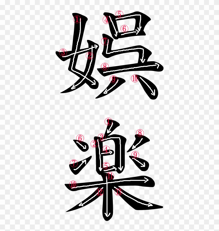 Japanese Word For Amusement - 習字 手 本 楽 Clipart