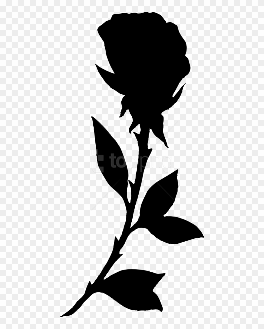 Free Png Rose Silhouette Png - Rose Silhouette Transparent Background Clipart