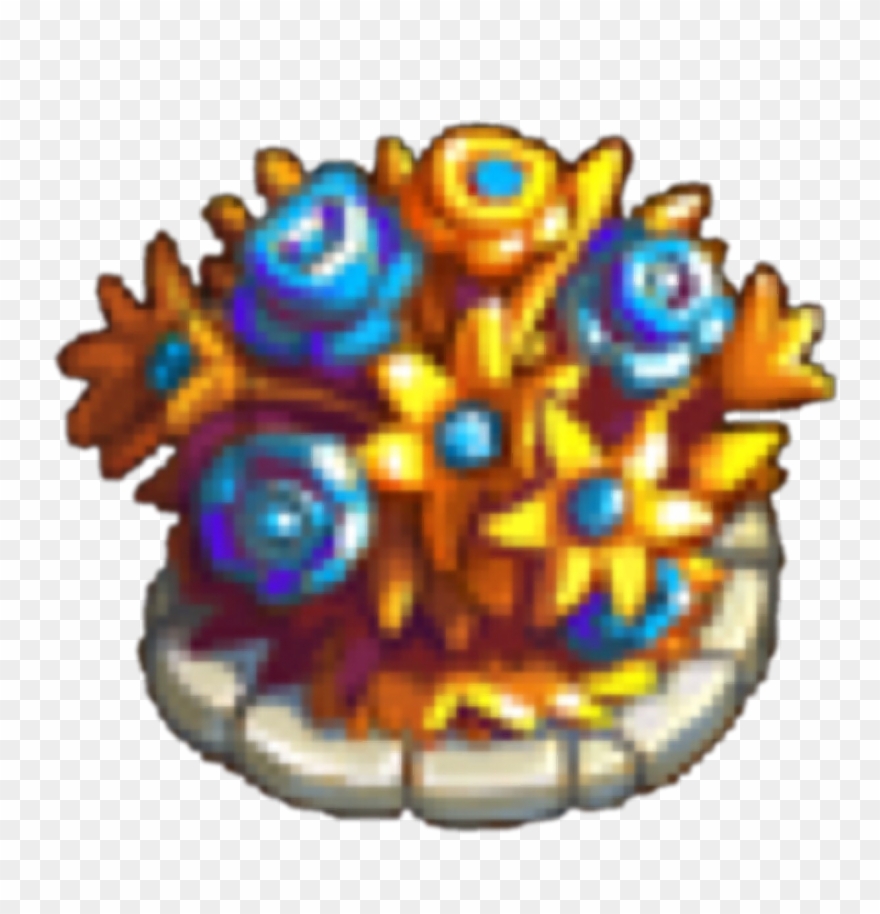 Golden Flower Bed - Illustration Clipart