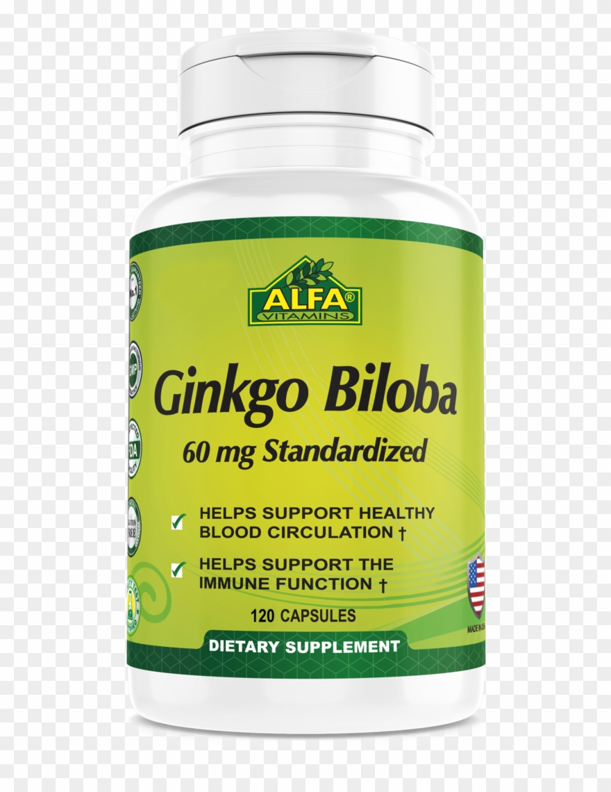 Ginkgo Biloba 60 Mg - Body Fat Vitamin Capsule Clipart
