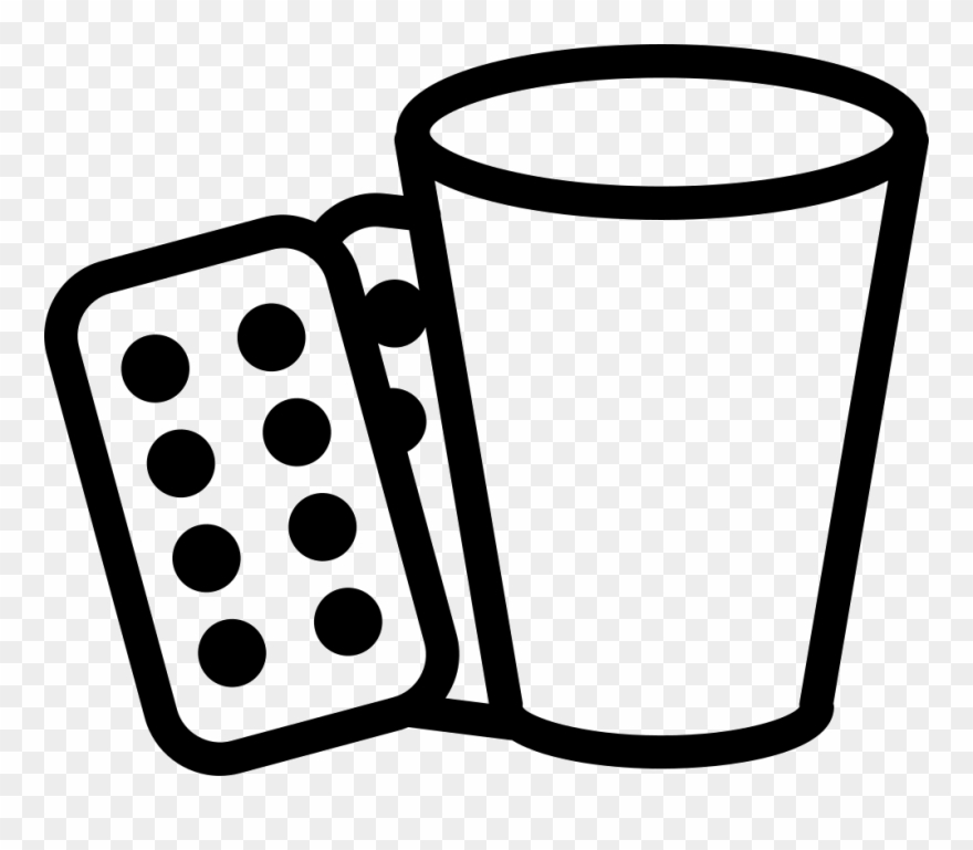 Medicine Tablets And A Glass Comments Clipart
