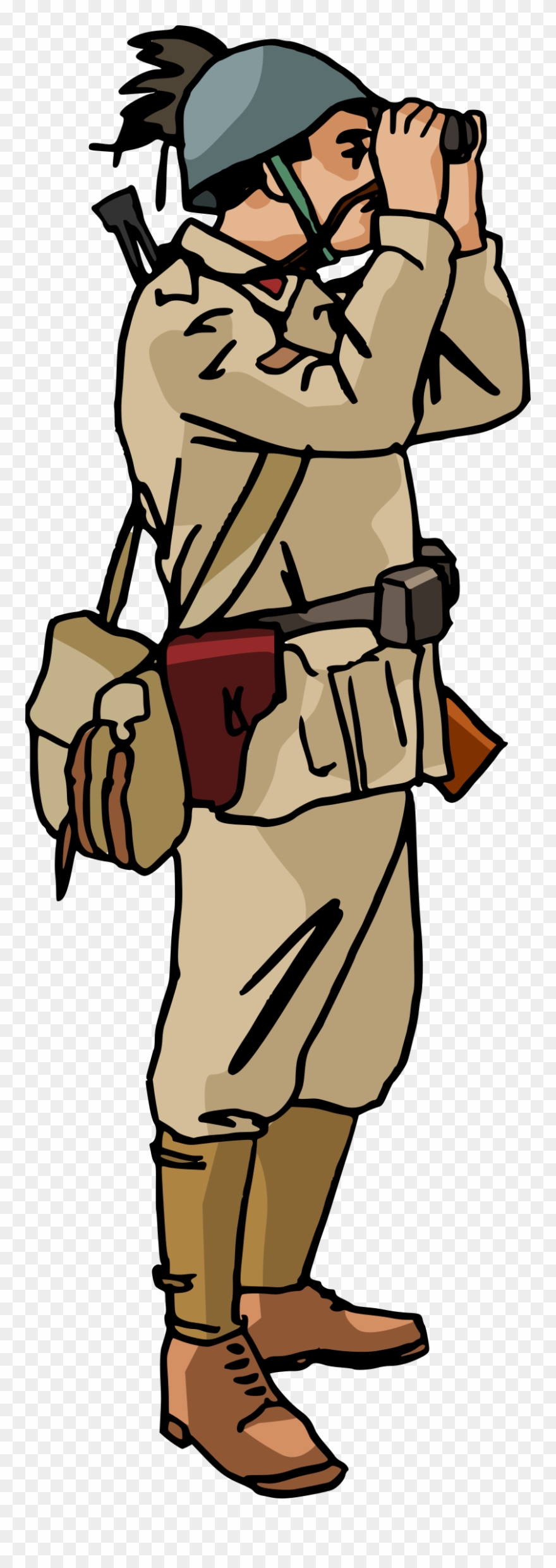 Soldier Clipart Ww2 Soldier Pencil And In Color Soldier - Ww2 Soldier Clipart - Png Download