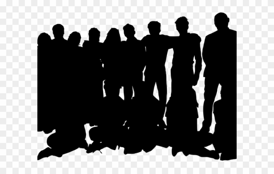 Crowd Clipart Transparent Background - Crowd People Silhouette Png