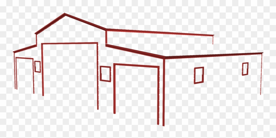 Barn Trim Cardinal Red - House Clipart