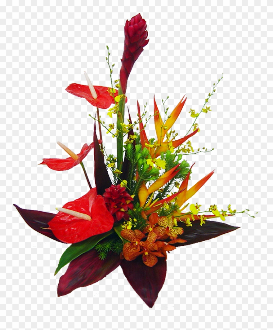 Tropical Island Flowers Png - Tropical Flower Bouquet Png Clipart