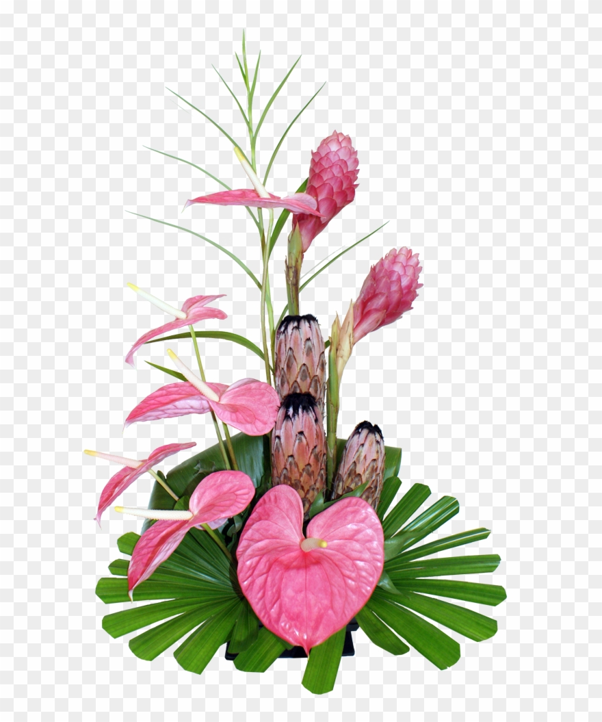 Exotic Silk Tropical Flower Arrangements - Floristry Clipart