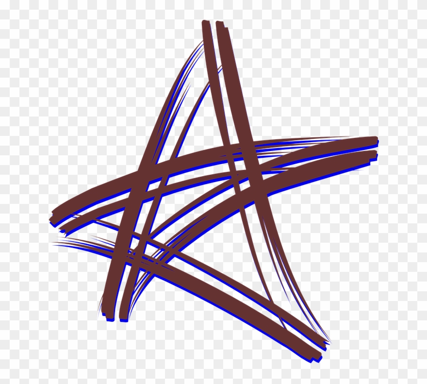 Brush Five Point Star - Artistic Star Clipart