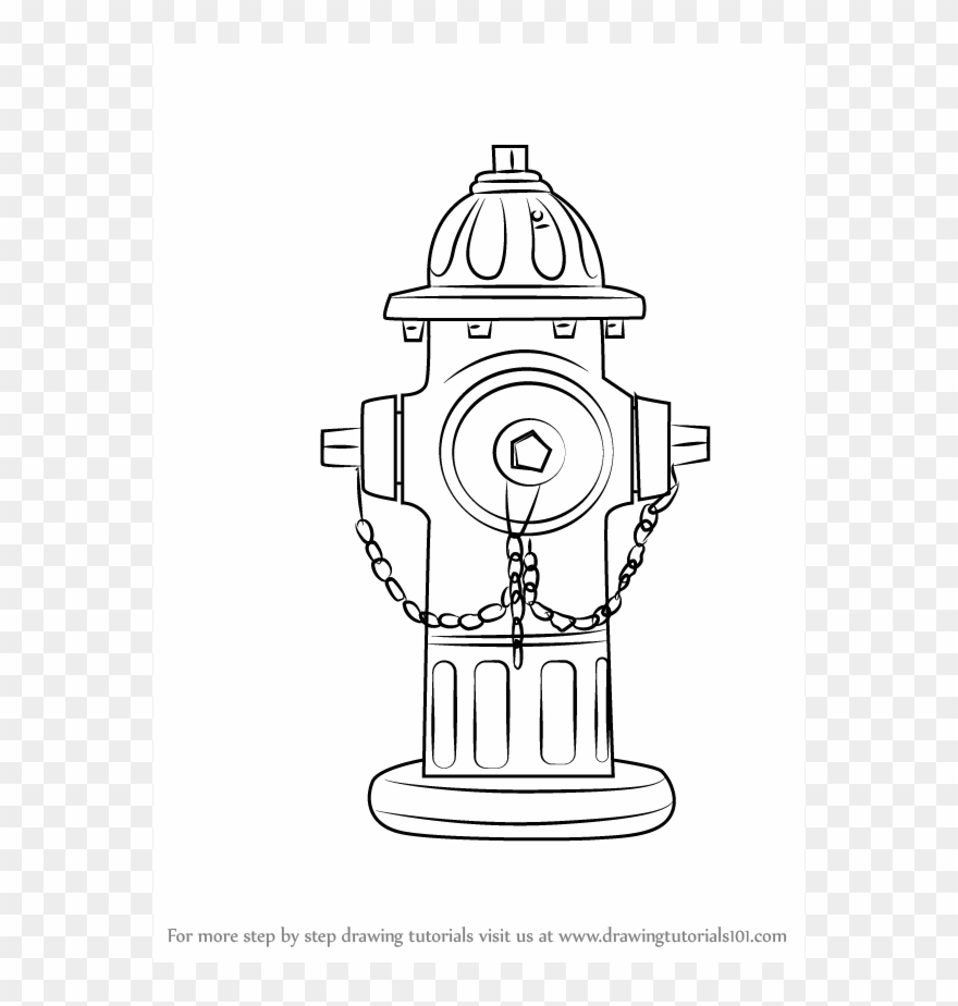 How To Draw A Fire Hydrant, Fire Hydrant, Step By Step, - Drawing Clipart