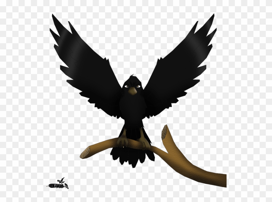Raven Clipart Animated - Cartoon Crow Transparent Background - Png Download