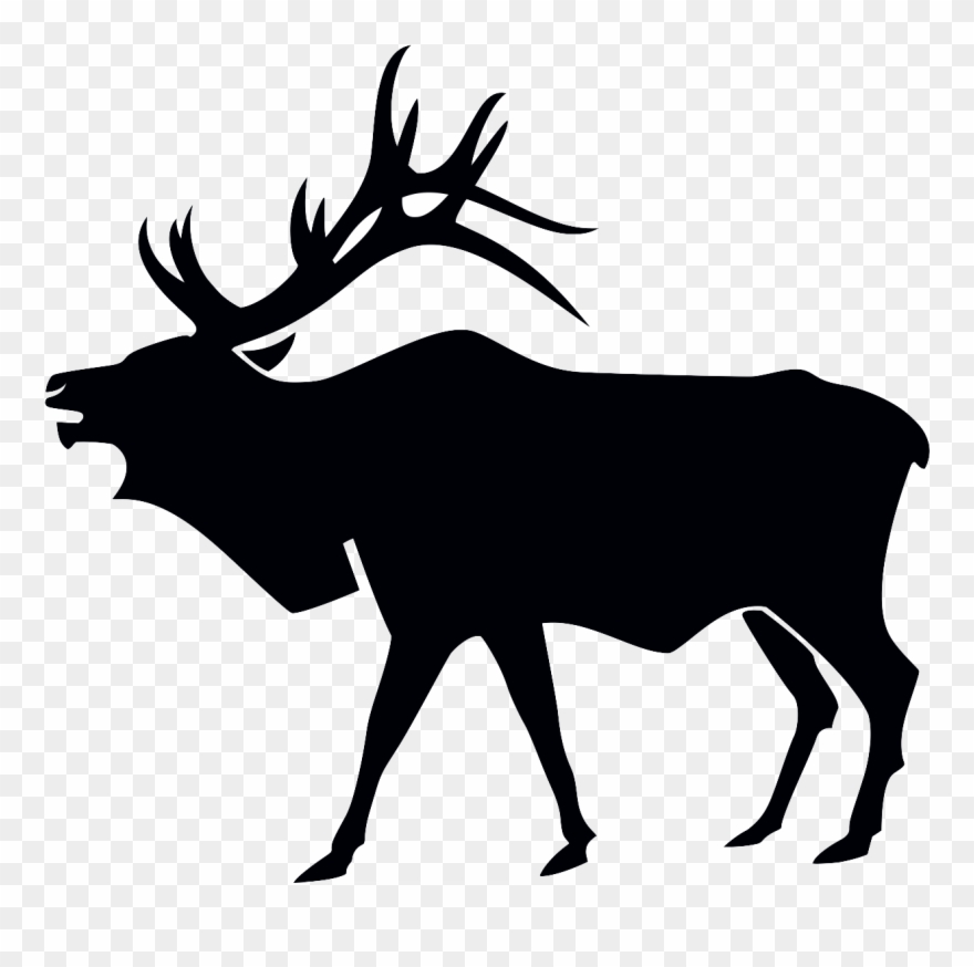 Archery Clipart Animal Hunting - Elk Silhouette Vector - Png Download
