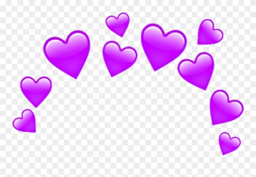 Purple Sticker - Green Heart Emoji Crown Clipart