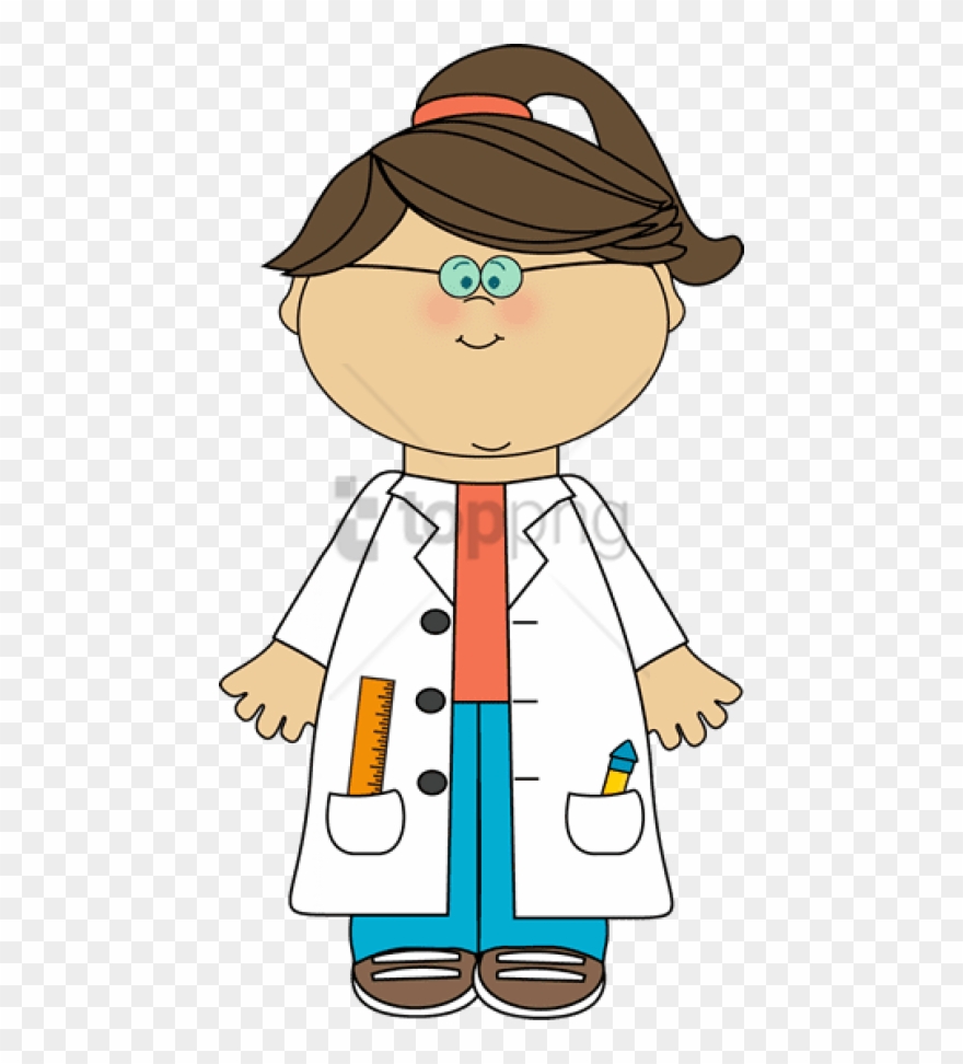 Free Png Kids Pushing Kids Clipart Png Image With Transparent - Scientist Clipart Girl