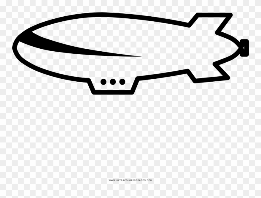 Zeppelin Coloring Page - Line Art Clipart