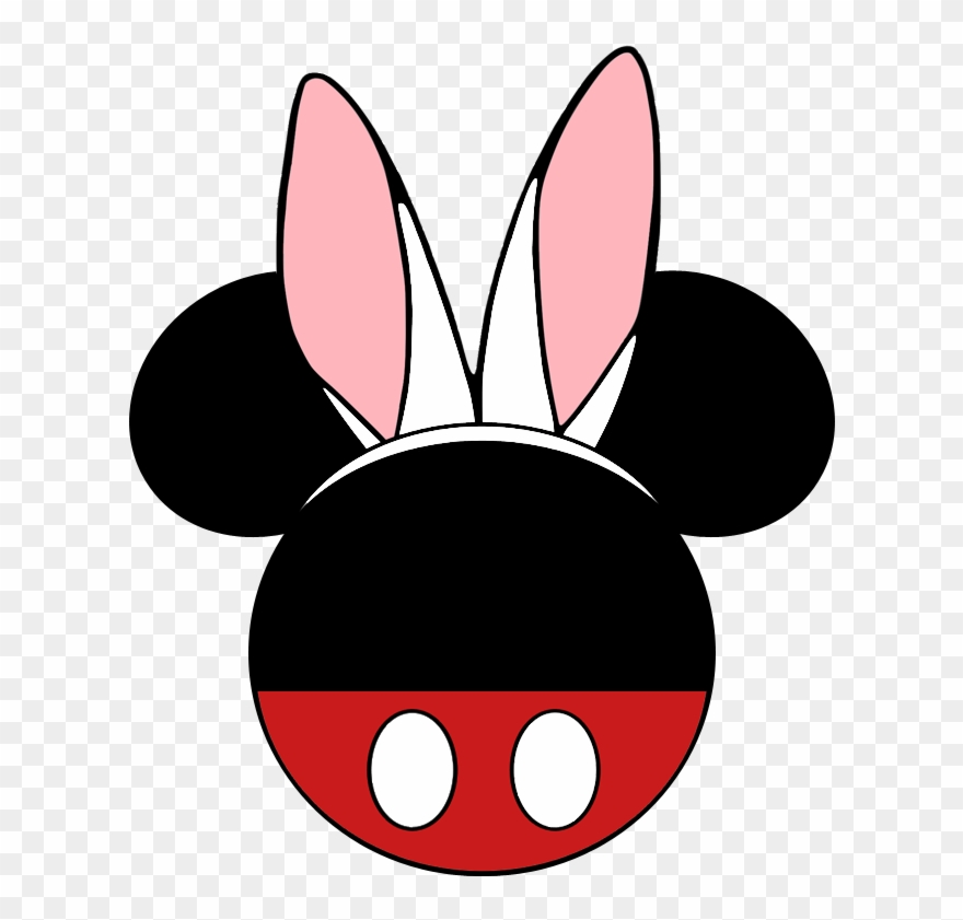 Mickey And Minnie Mouse Easter Bunny Ears Icons - Comic Clipart