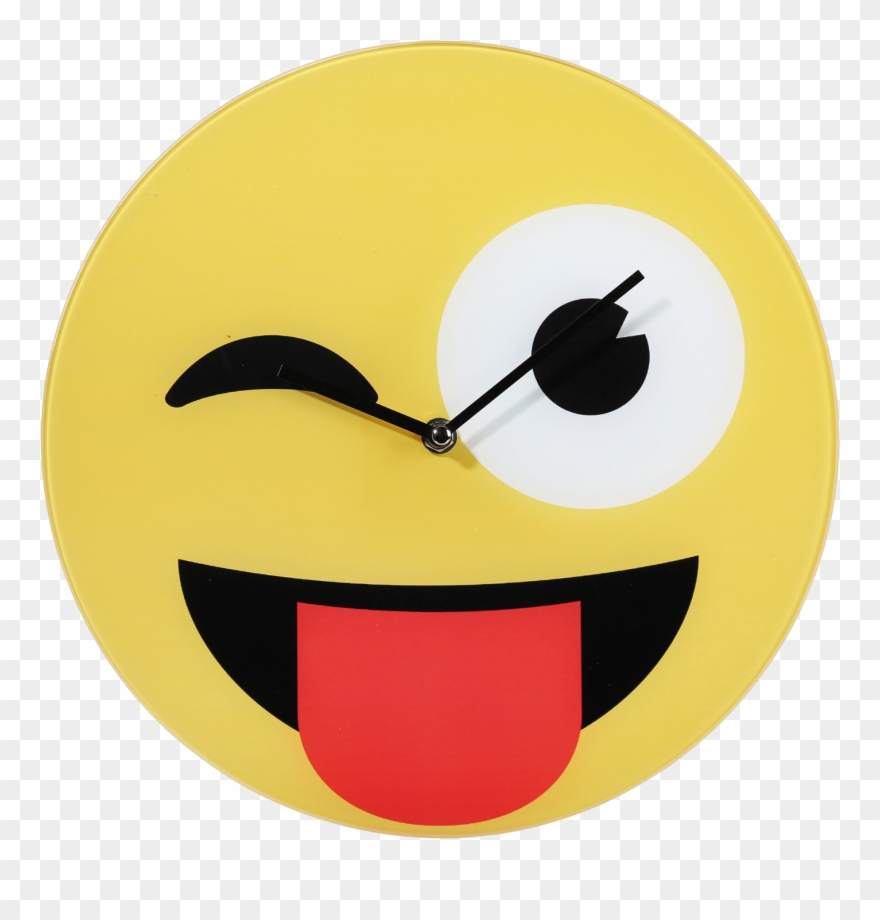Tongue Emoji Transparent - Smiley Clock Png Clipart