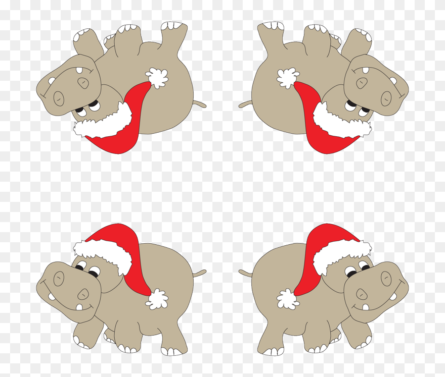 Hippopotamus For Christmas Png , Png Download - Christmas Hippo Clipart