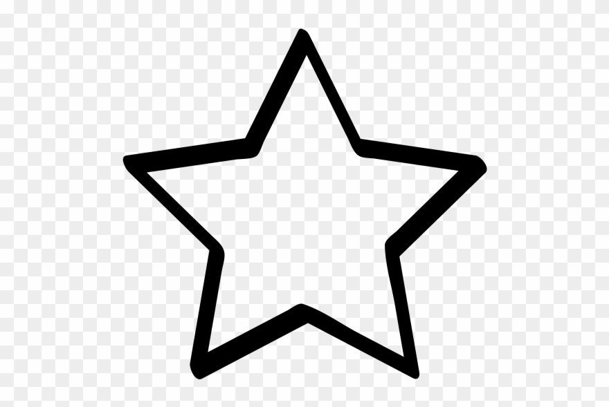 Star Rubber Stamp - Transparent Black Star Outline Clipart