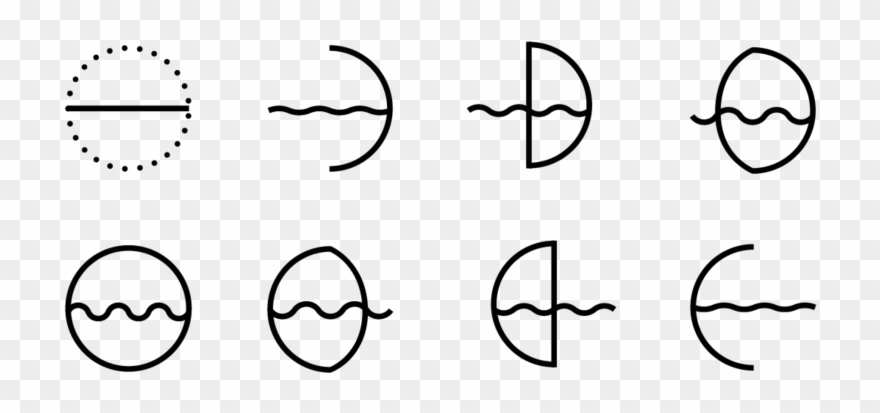 Lunar Cycle Icons Created For Use In The Website, Collateral, - Line Art Clipart