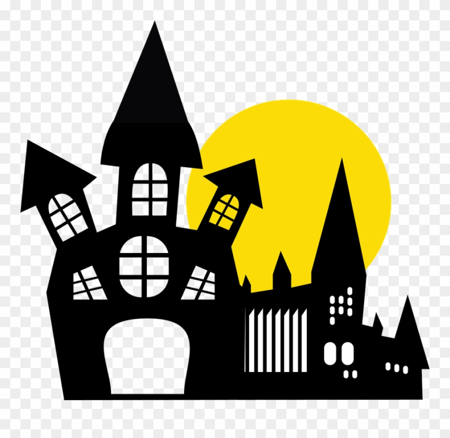Harry Potter Birthday Clip Art - Haunted House Clipart Free Black And White - Png Download