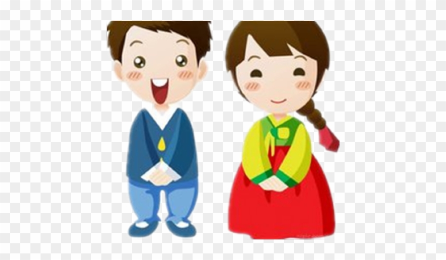 Korean Clipart Korean Person - Korean Girl Cartoon Characters - Png Download