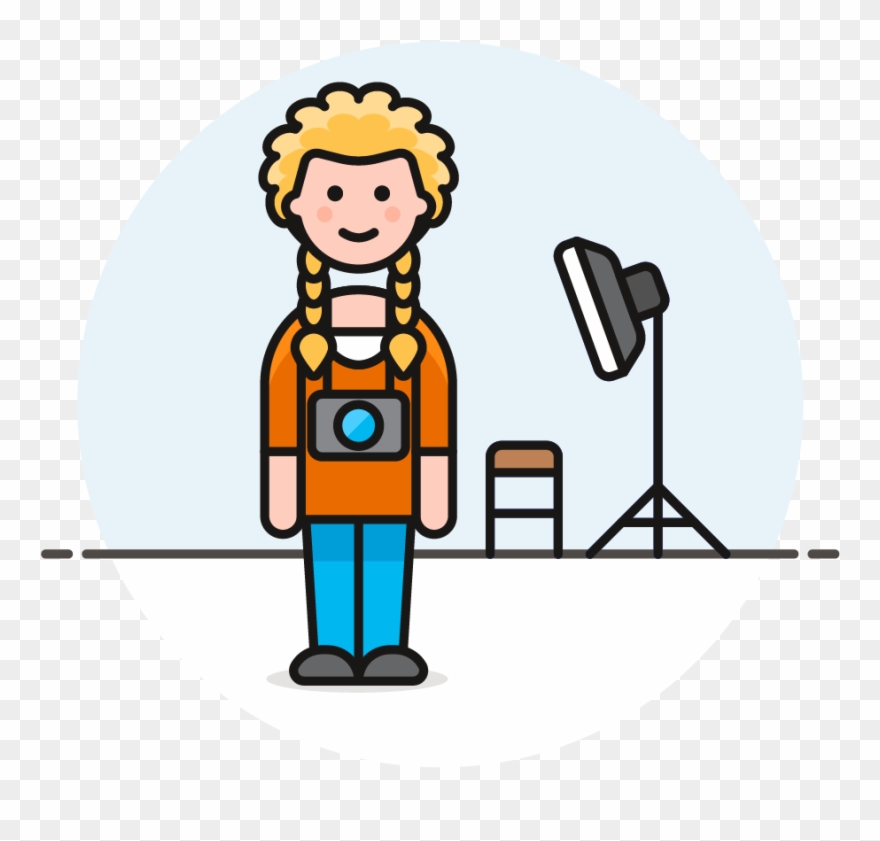 13 Photographer Female Caucasian - Cartoon Clipart