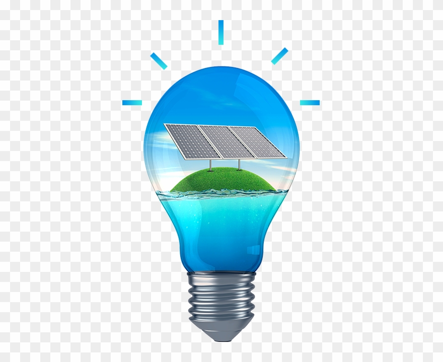 Solar Energy - Solar Panel In Bulb Clipart