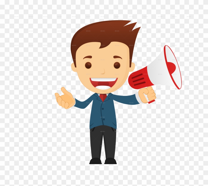 Poses/angry Poses/announcements - Cartoon Businessman Explaining Clipart