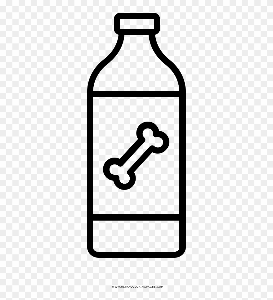 Dog Shampoo Coloring Page - Water Bottle Line Icon Clipart