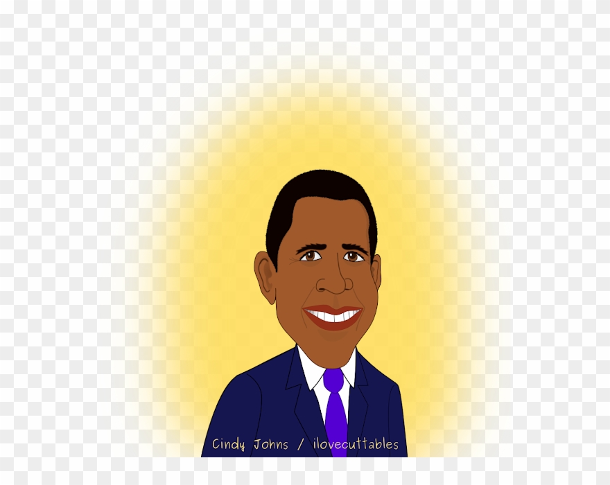 Barack Obama Cartoon Face - Cartoon Clipart