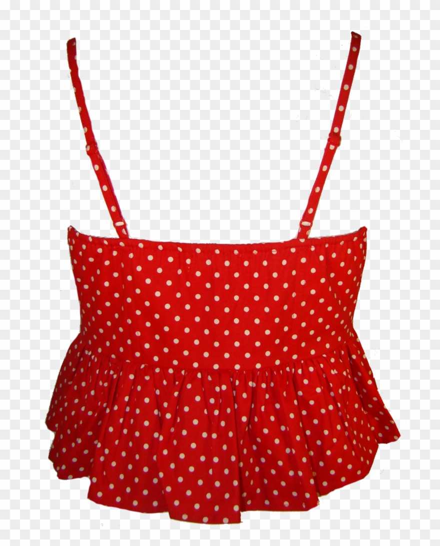 Red Ruffle Tie Top - Polka Dot Clipart