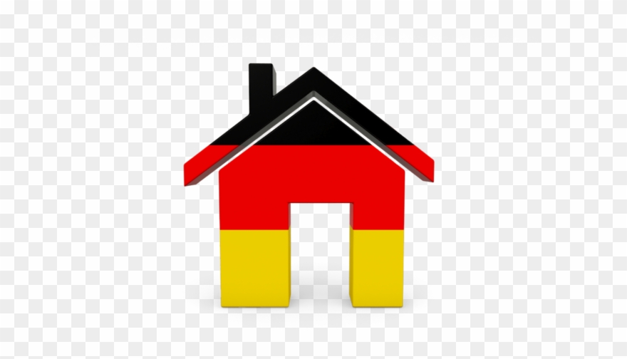 Illustration Of Flag Of Germany - German Home Icon Clipart