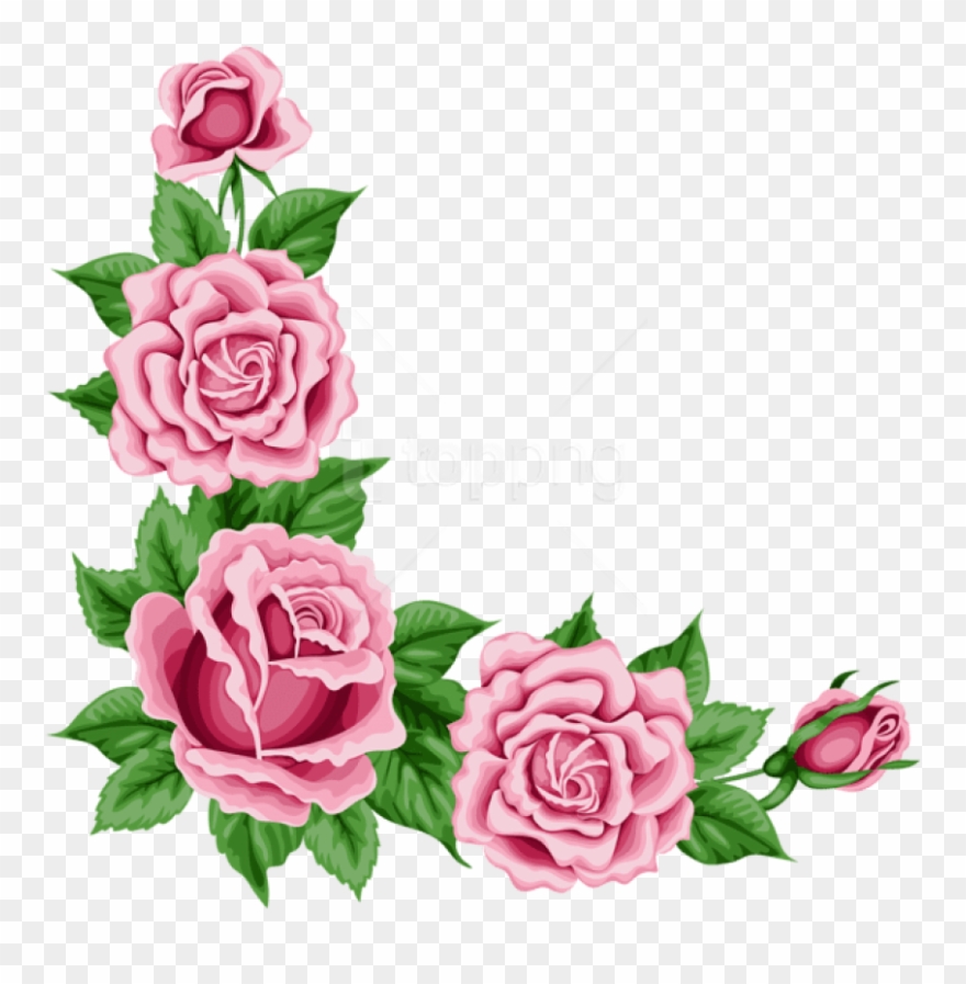 Free Png Roses Corner Decorationpicture Png Images - Rose Corner Border Png Clipart