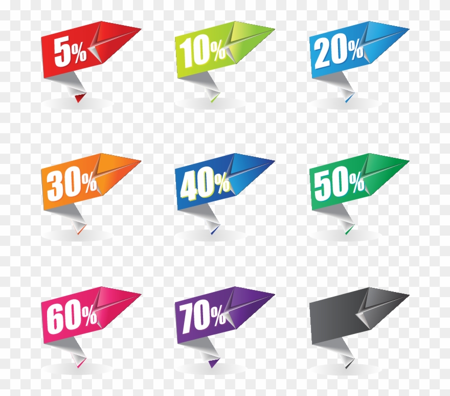 Colorful Origami Sale - Sale Label Png Free Clipart