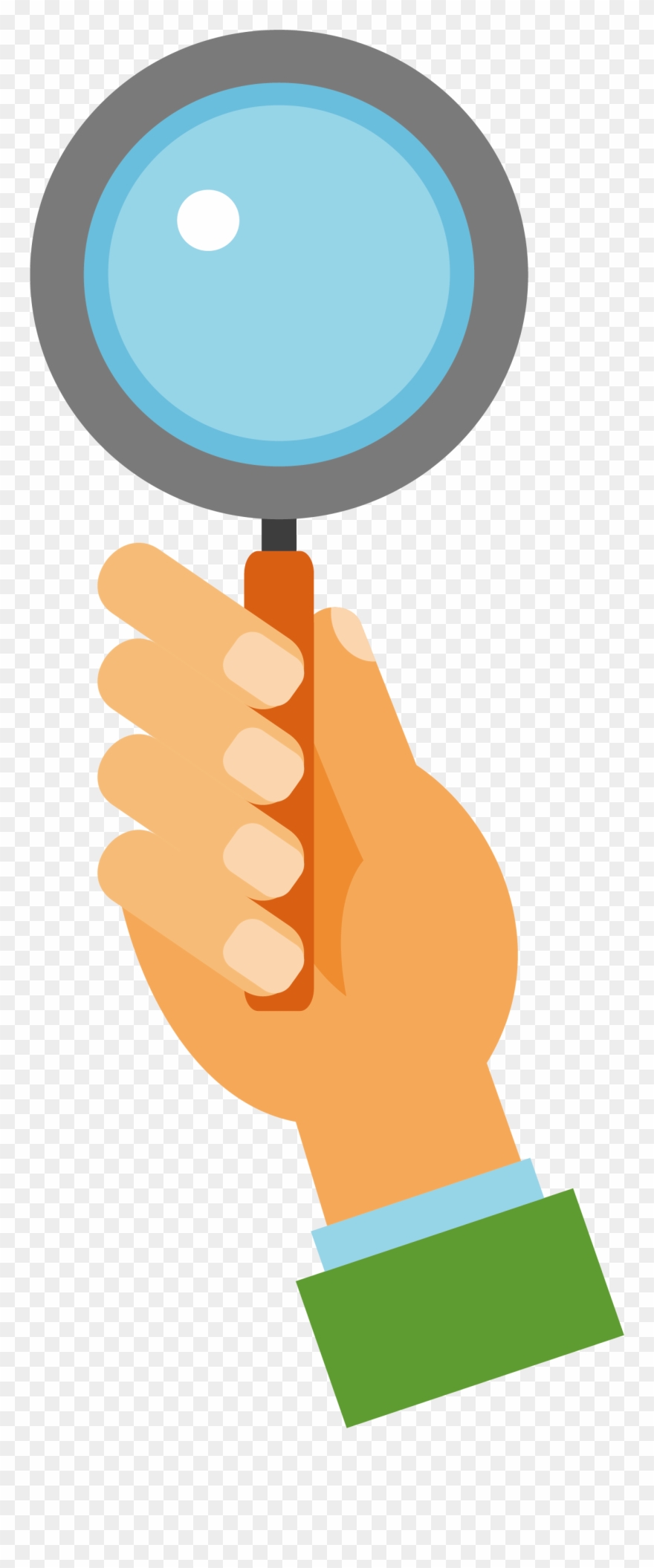 File Hold A In - Hand With Magnifying Glass Png Clipart