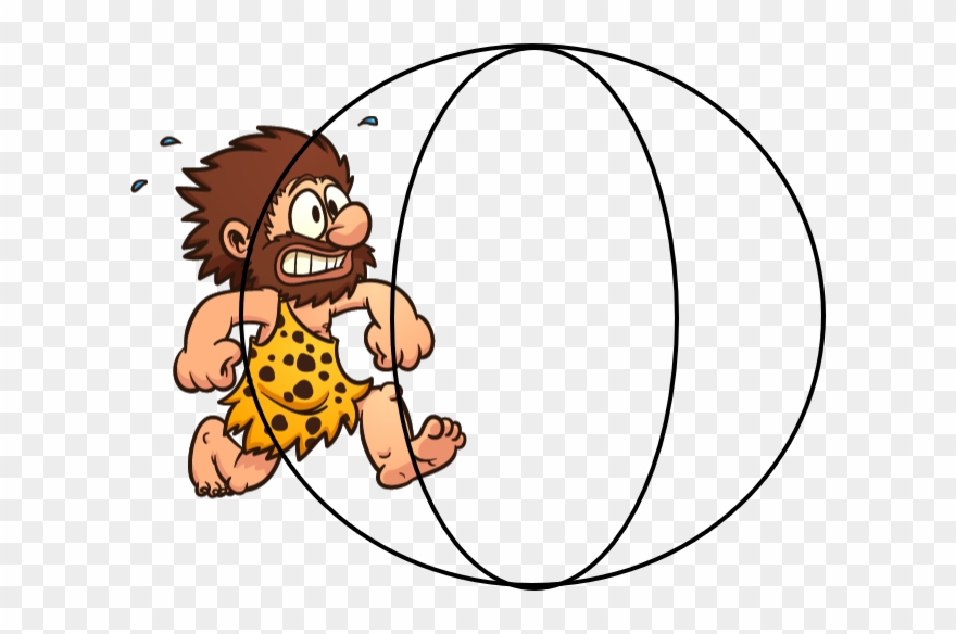 Running Caveman - Kids Castle Clipart