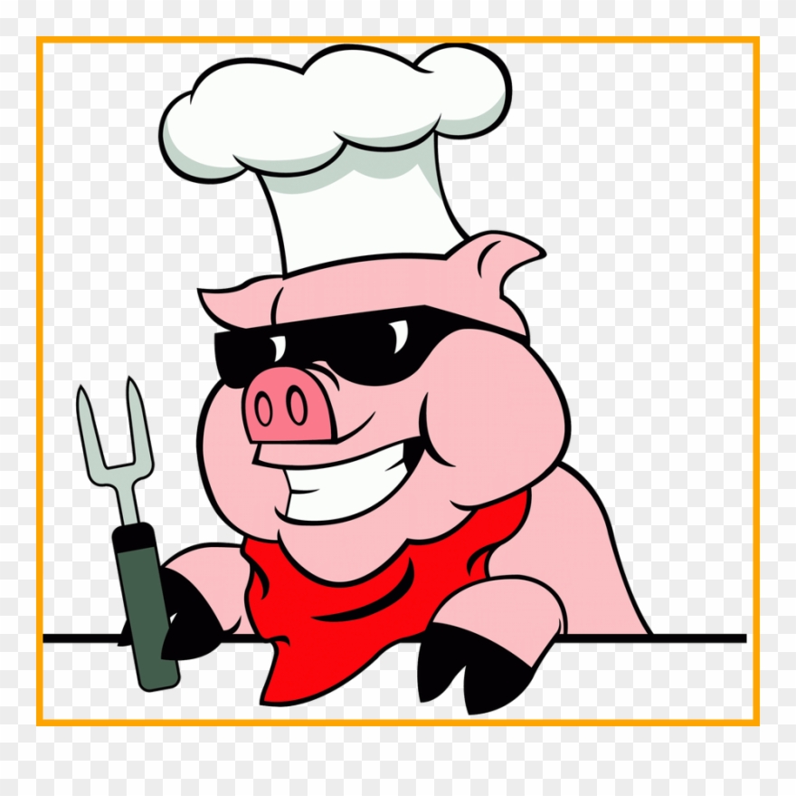 Piggy Clipart Pig Pickin - Bbq Black And White - Png Download