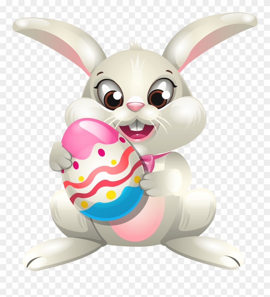 Medium Resolution Of Easter Bunny Whit Egg Clip Art - Easter Bunny Clipart Easter Transparent - Png Download
